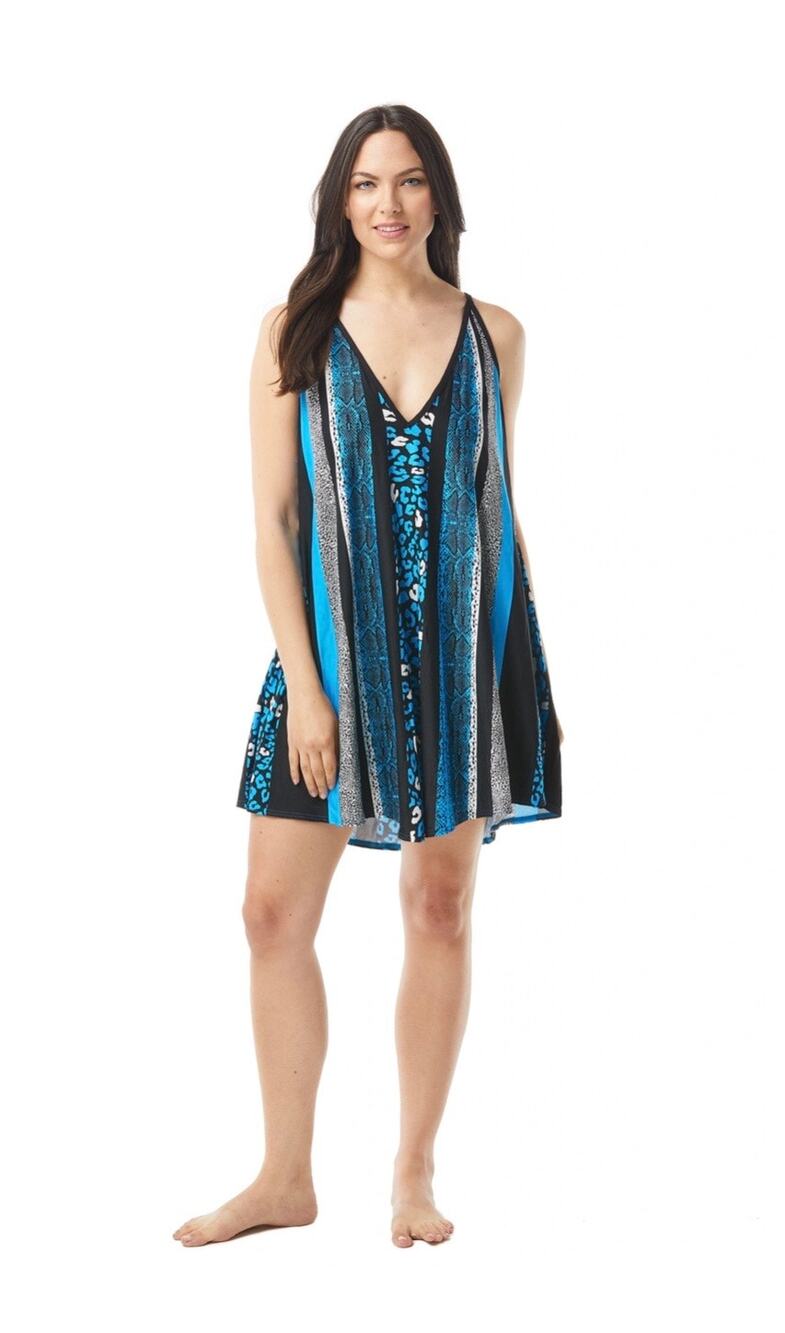 Coco Reef Darling Cover Up Dress - Python Large True Blue NWT
